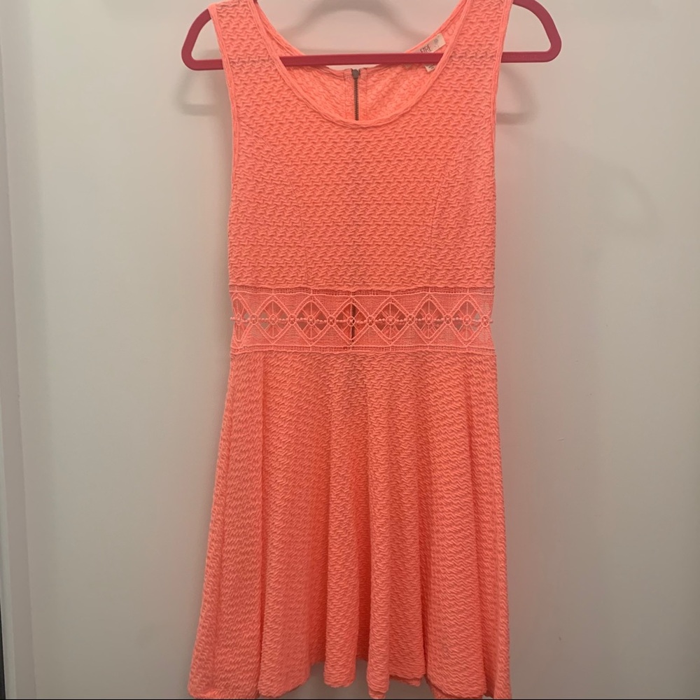 Dry Goods Neon Peach Flare Dress